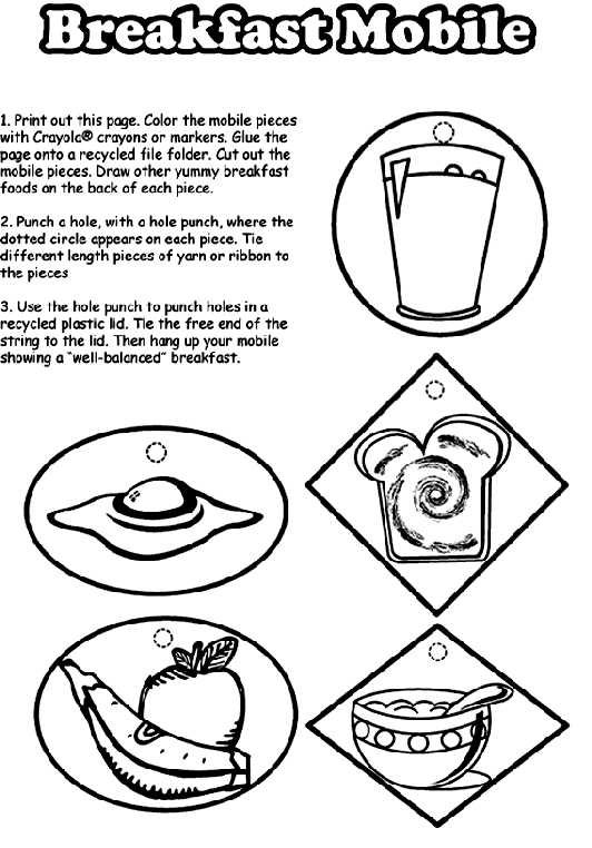 breakfast food coloring pages
