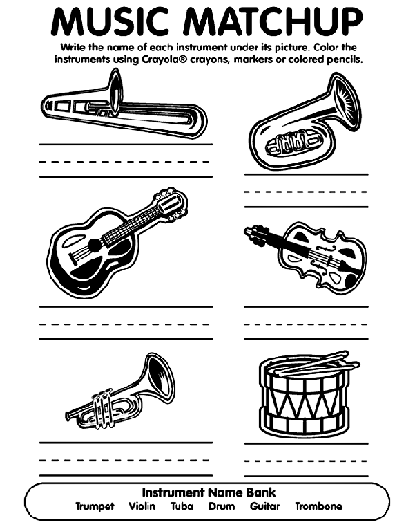 trombone coloring page